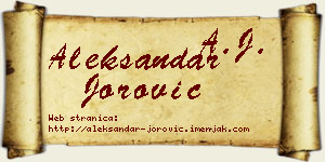 Aleksandar Jorović vizit kartica